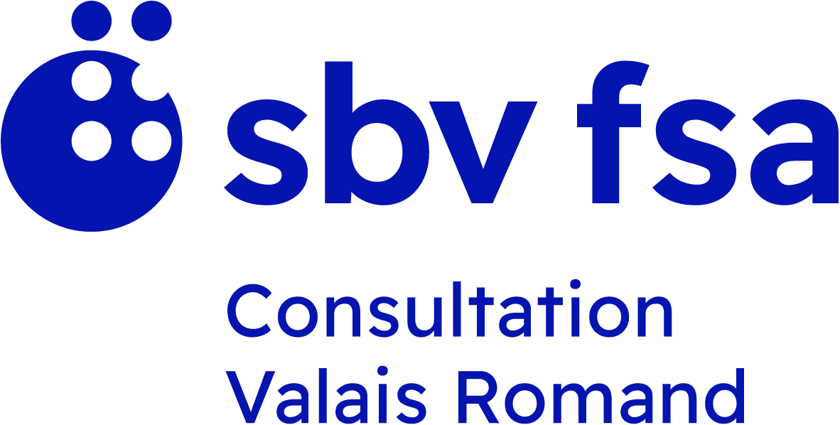 Logo bleu avec l'inscription "sbv fsa Consultation Valais Romand"