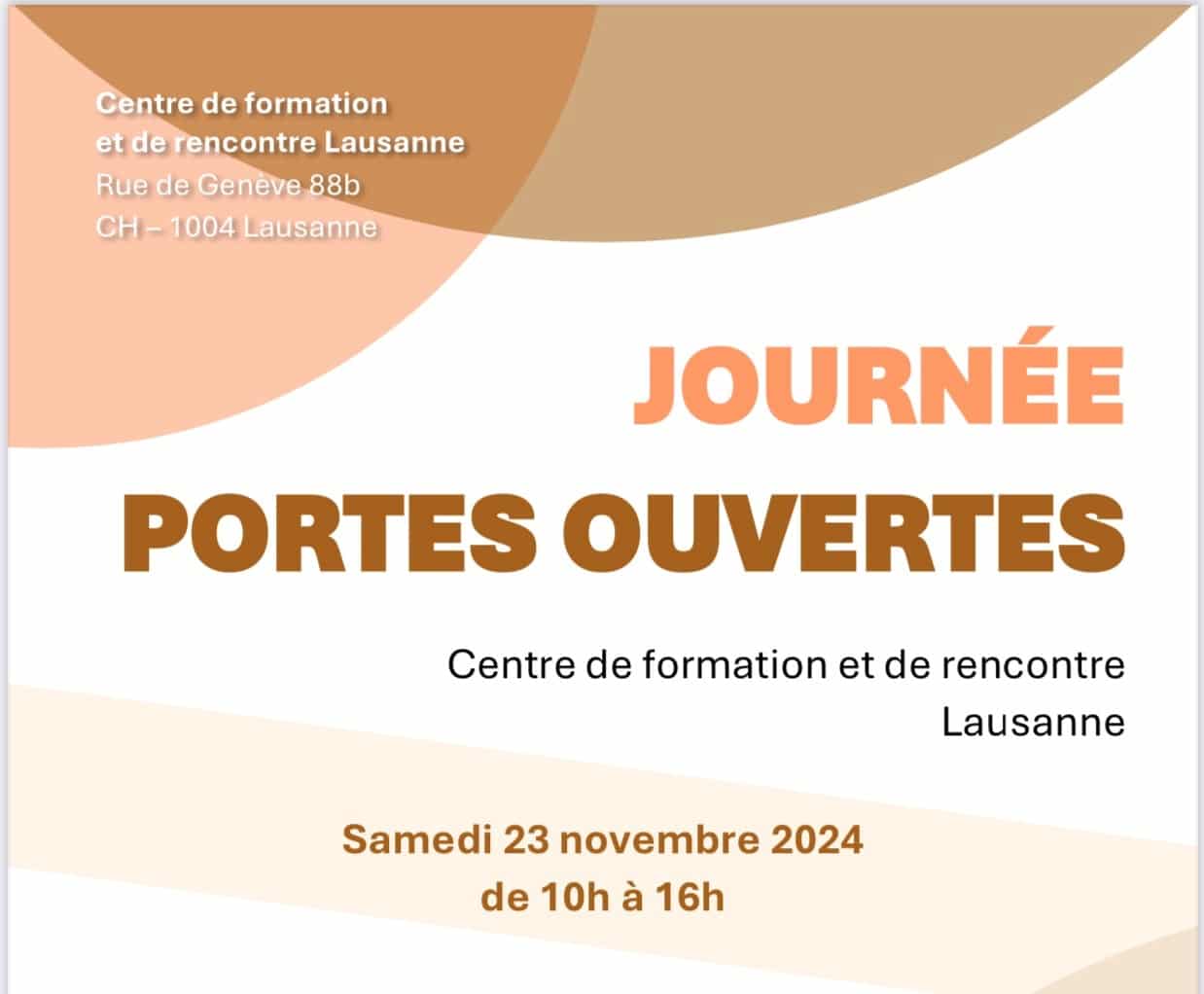 Extrait du Flyer Portes Ouvertes